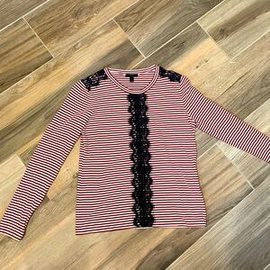 J.Crew Cotton Top with Lace Detail - Size Medium